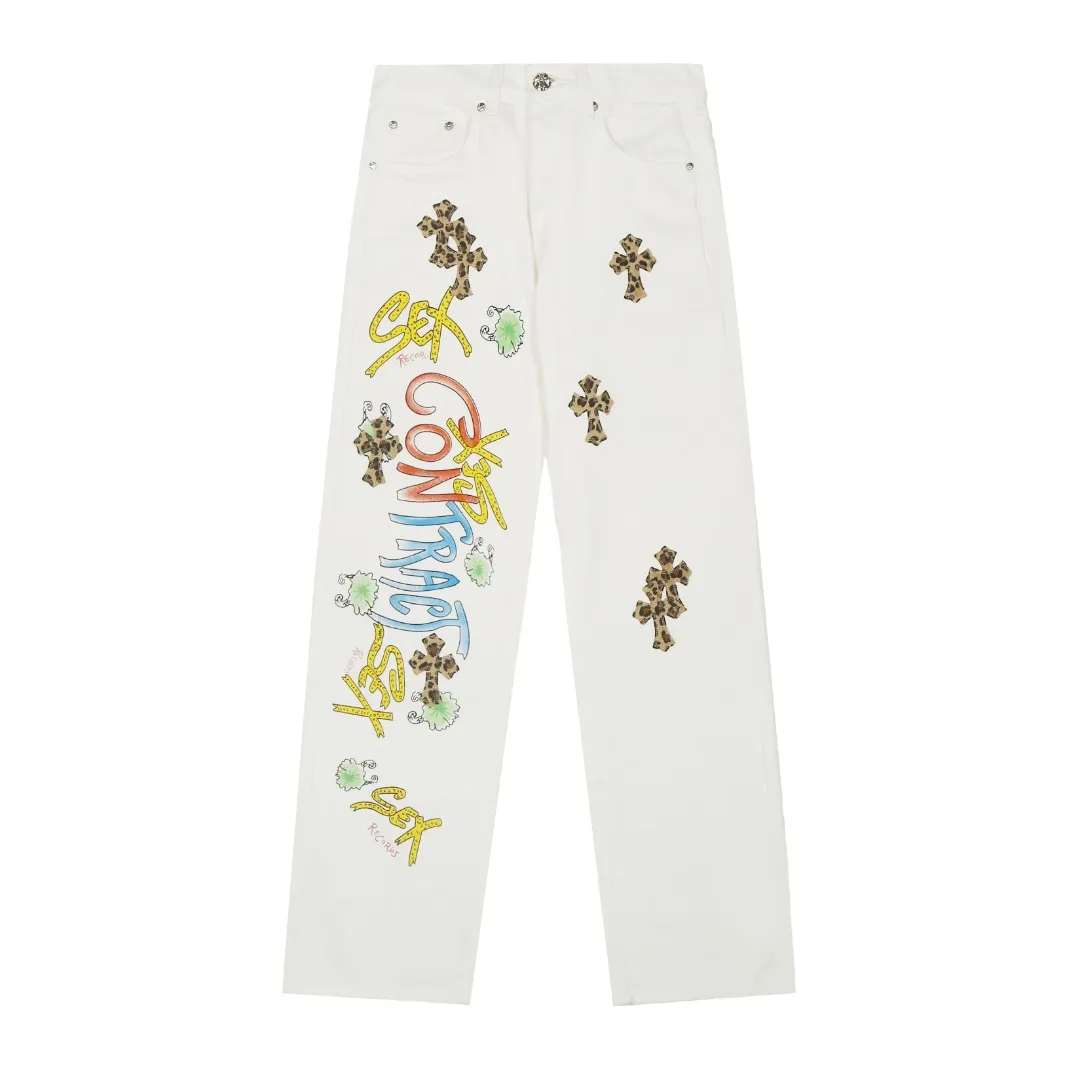 P260 White background image [High quality] Code: 25065# Color: pink leather/blue leather/blue leather leopard print/hand-painted leopard print Size: S/28 to The high version of the White Cow series is made of high-ounce custom-made fabrics. It is fermented and soft-colored. It is soft and thick to wear. The details are all hand-polished and made with craftsmanship. All-over jacquard fabric has a unique design style. It uses multiple processes to create a full retro feel. A niche and unique non-contrast shirt. Customized distressed spray-painted buttons. Every detail is crafted with craftsmanship.